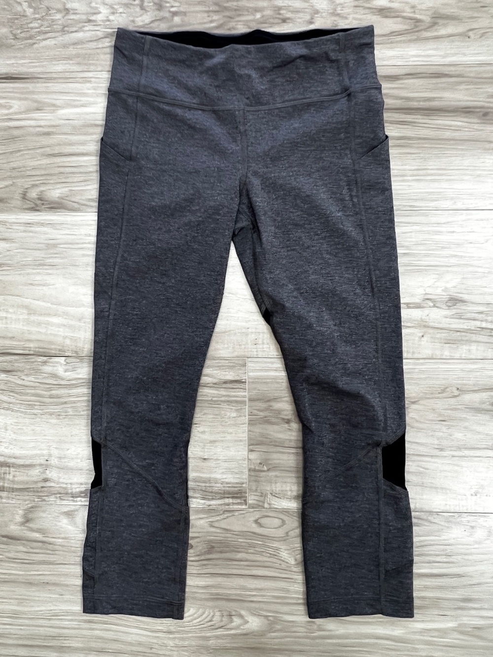 Lululemon Pace Rival Crop Heathered Black / Black Size 6